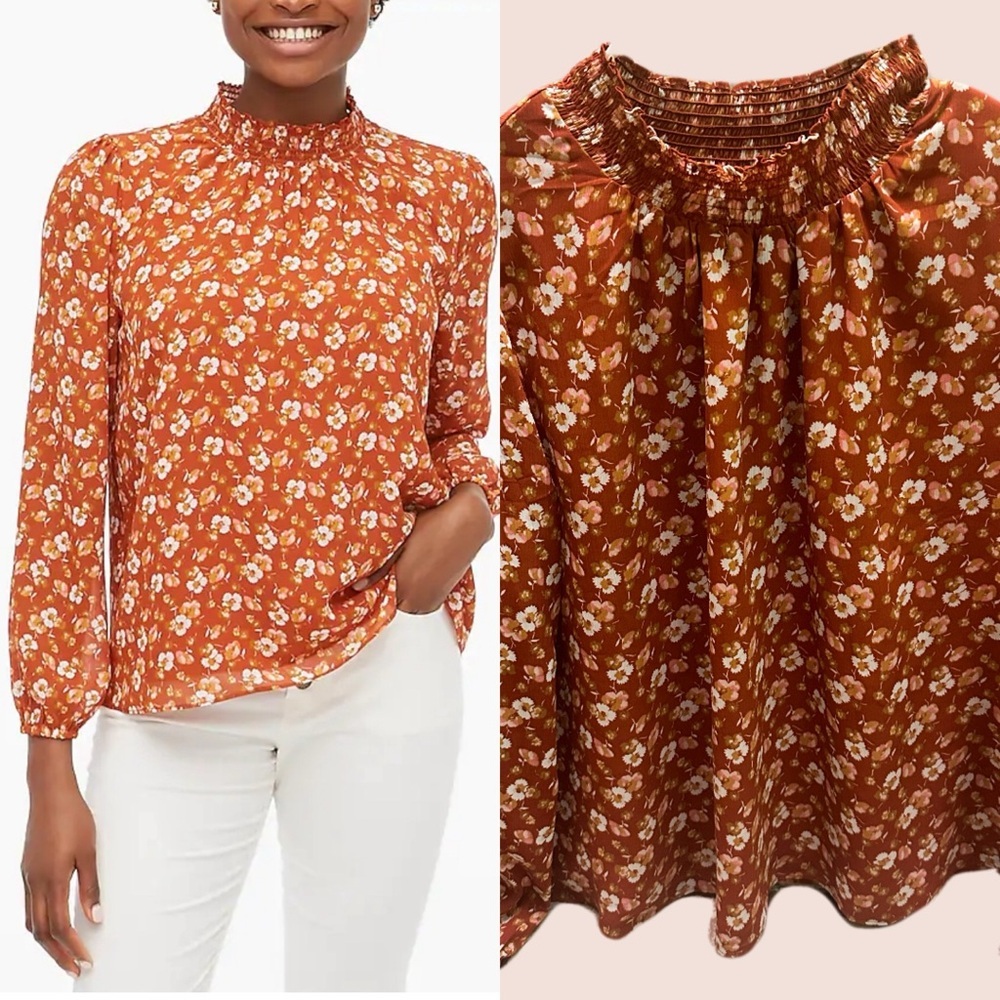 J. Crew Women’s Rust Floral Blouse size XL
